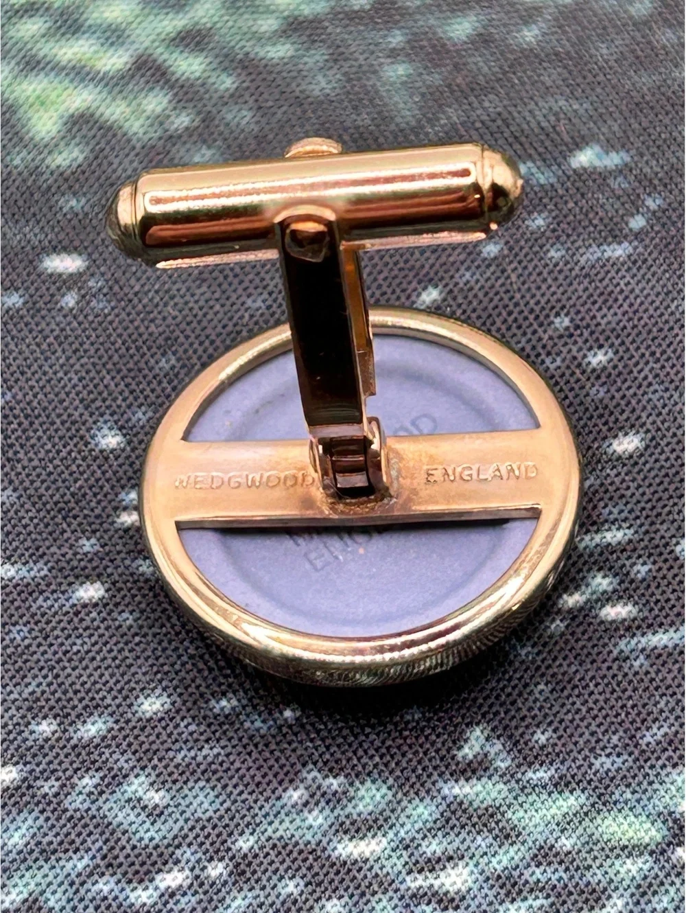 Wedgwood Pale Blue Jasperware Equestrian Cufflinks & Tie Bar Set Vintage Ex Cond